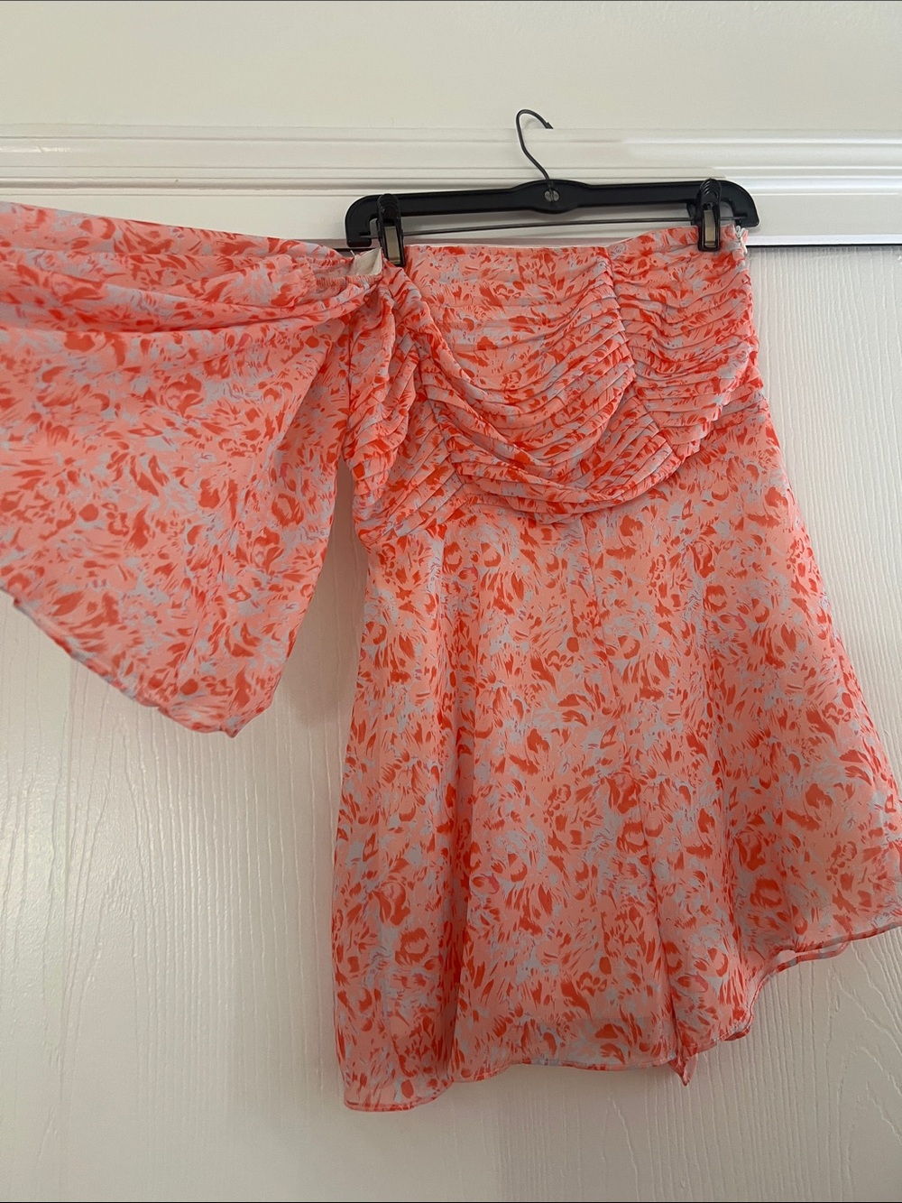 One-Shoulder Pink Floral Romper